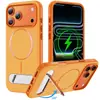 Capa com Suporte de Anel Magnético Dupla Cor Adequada para iPhone 17 Pro Max, Capa Protetora Anti-Queda nas Quatro Cantos, Capa com Suporte de 16 Polegadas