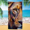 Toalha de Praia de Microfibra Tendência e Descolada com Tema de Animais, Padrões de Cobra e Leopardo, Toalha de Banho Absorvente, Toalha Grande para Férias na Praia