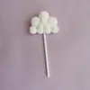 Decoración Creativa para Pastel Nube Estilo Ins Inserto Estrella Luna Largo Corto Nube Blanca Bola de Pelusa de Nube insert
