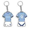Llavero de recuerdo de la camiseta de Messi Neymar, llavero de regalo deportivo, colgante acrílico