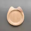 Venta al por mayor de fábrica plato con sabor a gato japonés madera de haya plato de salsa de dibujos animados plato pequeño de madera creativo artículos de tocador para el hogar
