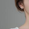 Aretes de tuerca de plata esterlina s925 Nalan personalizados dardos diseño nicho línea taladro doble arco gancho para la oreja G9434
