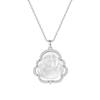 Colar de Prata Esterlina S925 com Calcedônia Natural e Buda Maitreya para Mulheres, Novo Estilo Chinês com Zircônia Microincrustada na Corrente da Clavícula, Atacado da Fonte