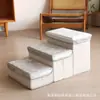 Escaleras para Mascotas Antideslizantes al por Mayor Transfronterizas Taburete de Tres Secciones Escalón de Pedal Nido Plegable para Mascotas Nido de Gato Casa para Perros Terciopelo Dorado de Diamante