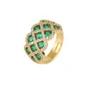 Anillo Transfronterizo Europeo y Americano 2023 Anillo de Platino Simulado Estilo Retro Brilla con Diamante para Mujeres