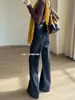 Calça jeans boca de sino preta estilo americano para mulheres, nova coleção de outono, cintura alta, modeladora, que alonga a silhueta, com bom caimento, calça flare casual e versátil