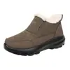 Sapatos Casuais Diários Femininos Transfronteiriços Estilo Novo de Inverno Sapatos de Algodão Lã Mãe Antiderrapantes Quentes Com Veludo Adicional Sapatos para Caminhada de Meia-idade e Idosos