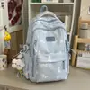 Mochila Azul Sal Marina con Lazo Nuevo para Mujer, Estilo Ins, Fresca y Única, Mochila para Estudiante de Secundaria con Alto Valor Estético