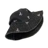 Sombrero de pescador de mezclilla vintage lavado estilo japonés con lazo para mujer, verano, circunferencia de cabeza grande, sombrero tipo cubo adelgazante para la cara, sombrero de protección solar