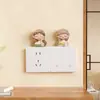 Se Decoração de Casa Parede Desenho Animado Menina Fofa Resina Adesivos de Interruptor Escritório Casa Painel de Tomada Decorações