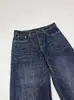 Suministro de Fábrica Nuevo Original Vaca 005L Retro Azul Oscuro de Cintura Baja Pierna Ancha Rectos Largos Jeans para Mujer