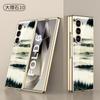 Funda de mármol para Samsung Fold6, carcasa de cristal, estilo simple, para hombre y mujer, con diseño transfronterizo de PC galvanizado rígido.