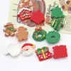 Pinzas para el pelo festivas de color crema con Santa Claus de Navidad, materiales para manualidades DIY, accesorios, componentes de resina, para ventas transfronterizas