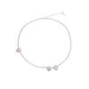 Luxo Leve Indústria Pesada Corrente Clavicular Alta Verão Feminino Doce Rosa Amor Puxar Gargantilha Corrente de Pescoço Colar Zircônia Completa
