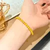 Pulsera de cuentas chapada en oro vietnamita, lujo ligero con un toque de alta gama, exquisita pulsera elástica de cuentas que no se decolora durante mucho tiempo, versátil y de nicho