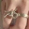 Blogger hecho a mano mismo anillo de lazo nicho femenino atmósfera Corea del Sur retro sólido irregular anillo de dedo