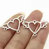 24x 16mm 0.8g acessórios de joias vintage atacado coração de amor asas conector de brincos de amor