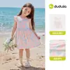 [100% Algodão] Saia de Verão para Meninas da Dudu, Vestido de Verão para Meninas, Vestido Doce de Bebê 100% Algodão, Novo Estilo de Verão