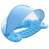 Cama Inflable Flotante de Sirena de Ensueño con Dosel para Adultos y Niños, Flotador Inflable para Agua con Respaldo, Sillón Lounge para Piscina al Aire Libre