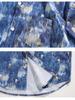 Verão Novo Estilo Americano Retrô Tie-dye Puff Bonito Camiseta Floral de Manga Curta para Homens e Mulheres Casual Solto Senso de Design Camiseta Nicho