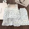 Conjunto de Camisola y Shorts Sexy Estilo Princesa de Algodón de Nube con Almohadillas en el Pecho para Mujer Verano Nuevo Ropa de Casa Adecuado para Usar al Aire Libre