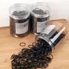 Elásticos de Borracha Descartáveis, Coloridos, Alta Elasticidade, Grossos e Duráveis, Prendedores de Cabelo Pequenos Pretos para Meninas e Bebês
