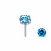Brinco de Titânio F136 com Garra Aberta Zircônia Cúbica Brilhante Stud para Lábio Titânio G23 Stud para Orelha Stud para Lábio Pino de Inserção Joia para Piercing Cabeça
