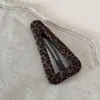 Pinza para el Cabello de Lujo Versátil Estilo Coreano con Estampado de Leopardo Color Café para Mujer, Pasador Suave y Elegante para la Parte Posterior de la Cabeza