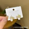 Brincos Borboleta Flor Zircônia Micro-Pavimentados Agulha de Prata S925 Brincos de Pérola Nicho Doces e Requintados Brincos com Franjas
