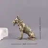Perro Militar de Latón Perro Pequeño Lobo Perro Perro del Zodiaco Creativo Decoración de Escritorio de Oficina Adornos Perro de Latón Mascotas de Té Manualidades
