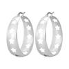 Pendientes grandes exagerados de moda con personalidad simple para mujer, pendientes de acero de titanio, pendientes de acero inoxidable con lados anchos y grandes.