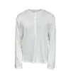 Camiseta de Manga Larga de Color Puro con Cuello Henry de Alta Calidad, Suave, Cómoda, Holgada, Casual y Ropa de Trabajo, Camiseta Básica de Cuatro Colores