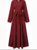Primavera 2026 Temperamento Casual para o Trabalho Plus Size Roupas Femininas Estampa de Bolinhas Manga Longa Gola Redonda Bainha Larga Vestido Transfronteiriço