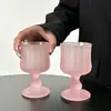 Xícara de café de vidro estilo europeu antiga de alto valor ins creme de nível alto com pé alto xícara de água xícara para suco de fruta bebida