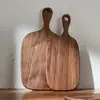 Bandeja de Madera Maciza para Bistec, Madera de Nogal Negro Norteamericano, Antibacteriana y Resistente al Moho, Tabla de Bistec Estilo Occidental, Tabla de Cortar de Madera para Pan y Preparación de Alimentos