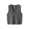 26 Chaleco de punto sin mangas para mujer, nuevo para Otoño/Invierno, corte holgado, cuello redondo y en V, mezcla de cachemira y lana