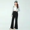 Pantalones de maternidad estilo Hepburn, pantalones de pierna ancha acampanados en otoño, adelgazantes y con caída, con soporte para el vientre, pantalones de maternidad