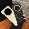 Funda Magnética de Media Armazón con Textura de Cuero de Gama Alta Adecuada para Teléfono Móvil Huawei Mate60Pro Mate70 Anti-Caídas P70 Creativa Dura