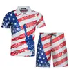 Nueva moda de verano para hombre, polo casual con estampado 3D, cuello camisero, traje casual