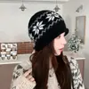 Nuevo gorro jacquard con cordón para otoño e invierno, sombrero de punto versátil estilo coreano para circunferencia de cabeza grande, protección para las orejas, sombrero cálido para clima frío