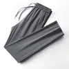 Pantalones Largos de Seda Helada para Hombre de Verano 2026 con Cintura Elástica, Alta Elasticidad, Secado Rápido de Nailon, Delgados de Pierna Recta, Casuales para Hombre