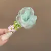 Pinza para el pelo de flor de malla estilo hada para niños, flor dulce para la cabeza, clip para flequillo estilo pastoral, pinza lateral para el pelo de niña, accesorio para el pelo