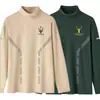Envío RápidoCamiseta de Manga Larga para Hombre con Cuello Medio Alto y Tejido Térmico de Doble Cara, Camisa de Otoño de Marca Moderna para Hombre