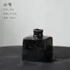 Florero Negro Martillado Brillante Estilo Wabi-Sabi, Adorno Artístico para Encimera de Entrada, Cerámica de Atmósfera Minimalista Moderna
