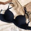 Sutiã liso sem costura com logo em chinês e inglês tamanho grande com bojo underwear feminino cor sólida com aro de aço macio sutiã fino