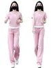 Traje Deportivo Casual para Mujer 2025 Verano Nuevo Tops Falsos de Dos Piezas Look Adelgazante Holgado Pantalones de Pierna Ancha Conjunto de Dos Piezas