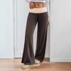2025 Pantalones Nuevos de Cintura Baja Pantalones de Comercio Transfronterizo Europeo y Americano Casuales con Costuras en Contraste Pantalones de Pierna Ancha para Mujer