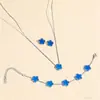 Pulsera, Collar, Pendientes de Flor de Cinco Hojas de Color Acero de 13 mm de Alta Venta, No se Desvanecen, Trébol de Cinco Hojas de Nácar, Joyería de Moda Versátil, Fábrica