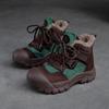 Jie shu sola grossa 2023 Inverno nova costura versátil moda casual sapatos de algodão camada superior couro de vaca simples confortável sapatos femininos