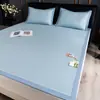 Esterilla de Frijol con Patrón de Espiga Clase A que Siente el Frío, Esterilla Refrigerante de Seda de Hielo, Esterilla de Bambú Lavable, Esterilla Suave, Esterilla de Paja para Verano, Uso en Dormitorio de Cama Individual